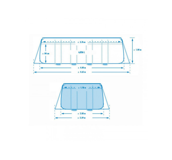 28316 Каркасный бассейн Prism Frame 400х200х100см, 6836л, фил.-насос 2006л/ч, лестница