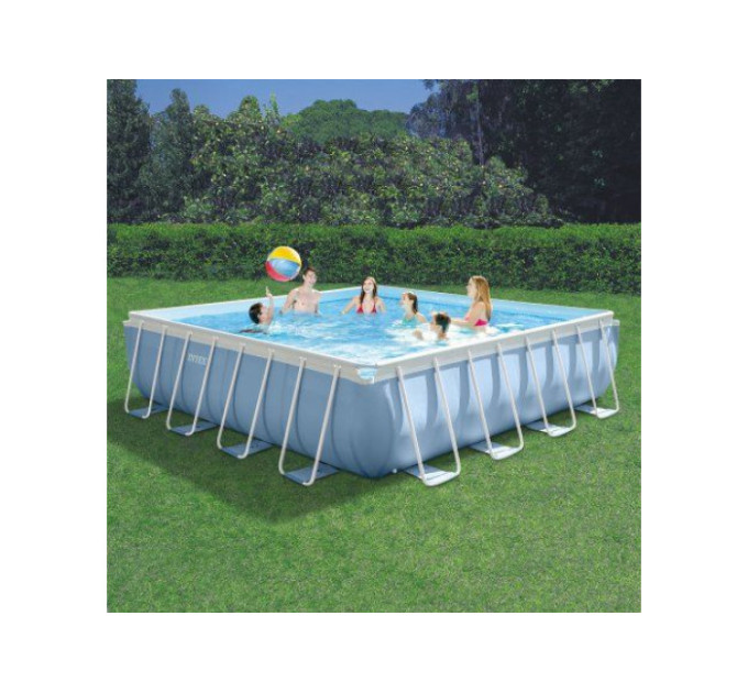 28764 Каркасный бассейн Prism Frame 427х427х107см, 16650л, фил.-насос 3785л/ч, лестница, тент, подстилка