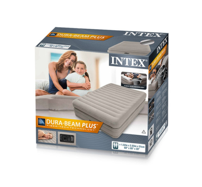 64446 Надувная кровать 152х203х51см "Prime Comfort" встр.нас. 220В, до 272кг