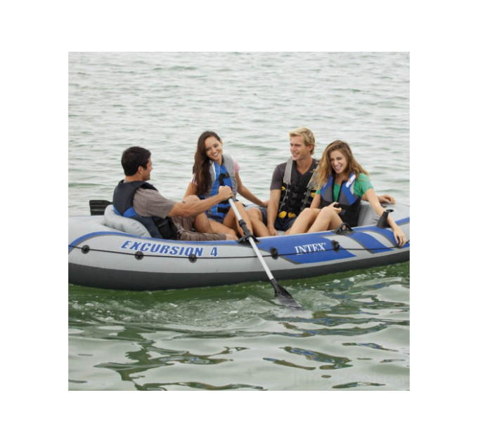 68324 Надувная лодка "Excursion 4" 315х165х43см, алюм.вёсла 137см, насос 68614, до 500кг