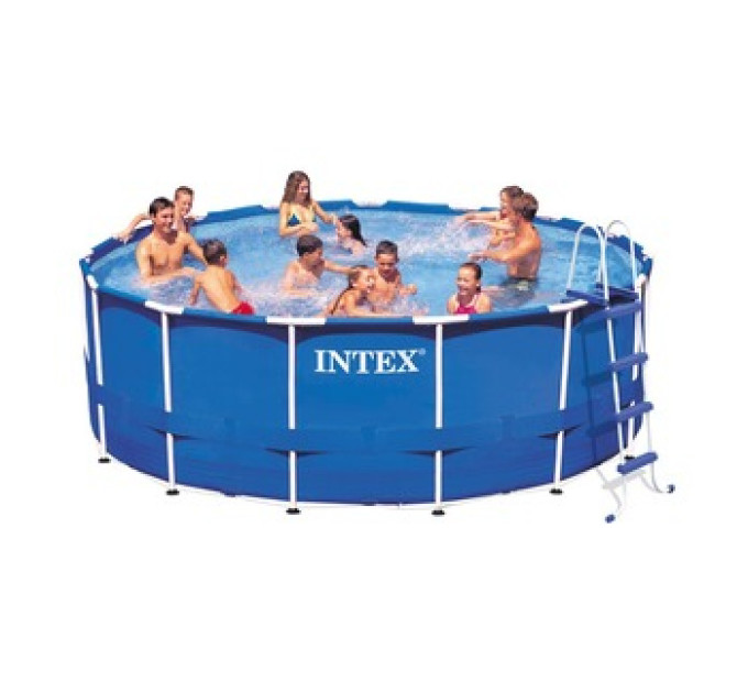 28236 Каркасный бассейн Metal Frame 457х122см, 16805л, фил.-насос 3785л/ч, лестница, тент, подстилка