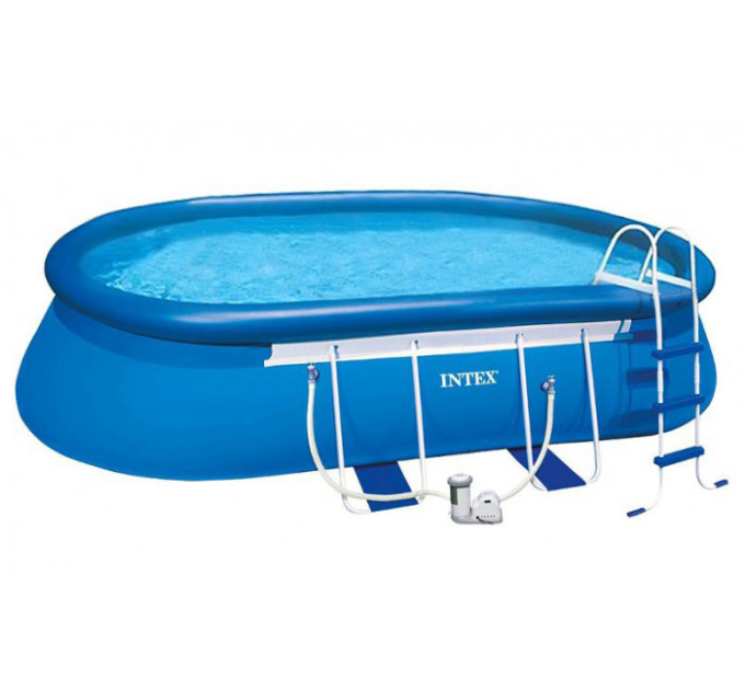 26192 Бассейн овальный Oval Frame 549х305х107см, 10920л, фил.-насос 3785л\ч, лестница, тент, подстилка