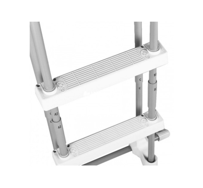 28073 Лестница для бассейнов до 122 см, 3 ступеньки, с площадкой, с защитой