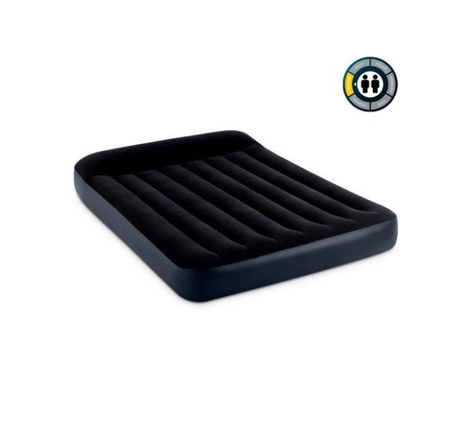 64148 Надувной матрас 137х191х25см с подголовником, встр.насос 220В, до 272кг