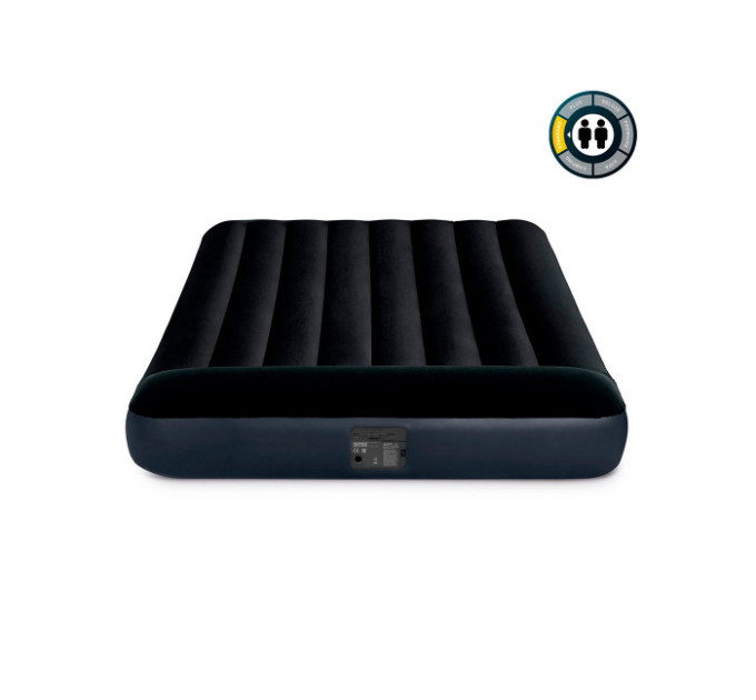 64148 Надувной матрас 137х191х25см с подголовником, встр.насос 220В, до 272кг