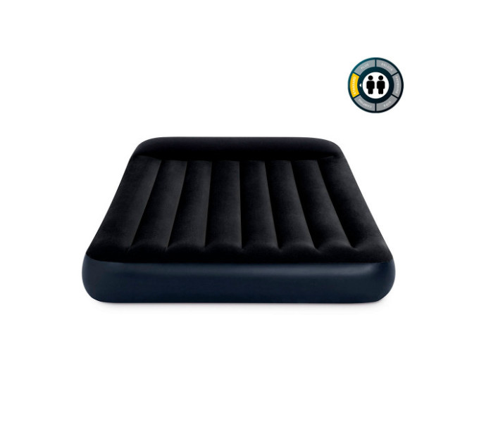 64148 Надувной матрас 137х191х25см с подголовником, встр.насос 220В, до 272кг