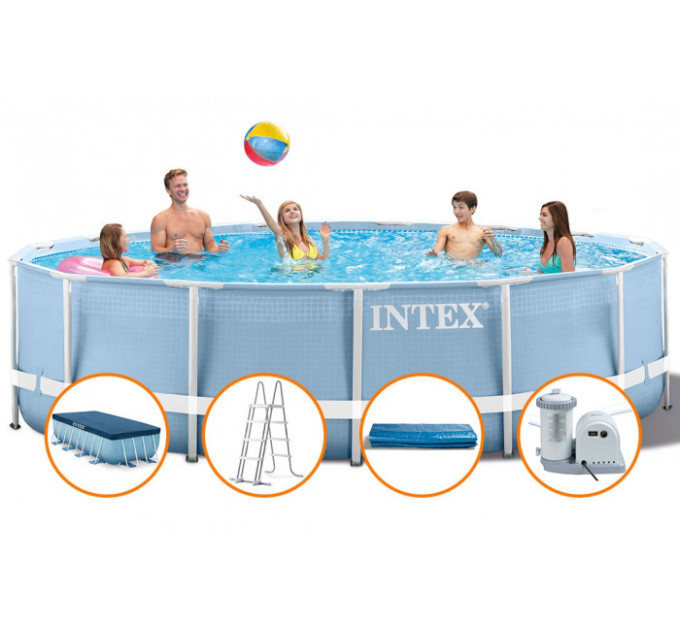 28752 Каркасный бассейн Prism Frame 549x122см, 24311л, фил.-насос 5678л/ч, лестница, тент, подстилка