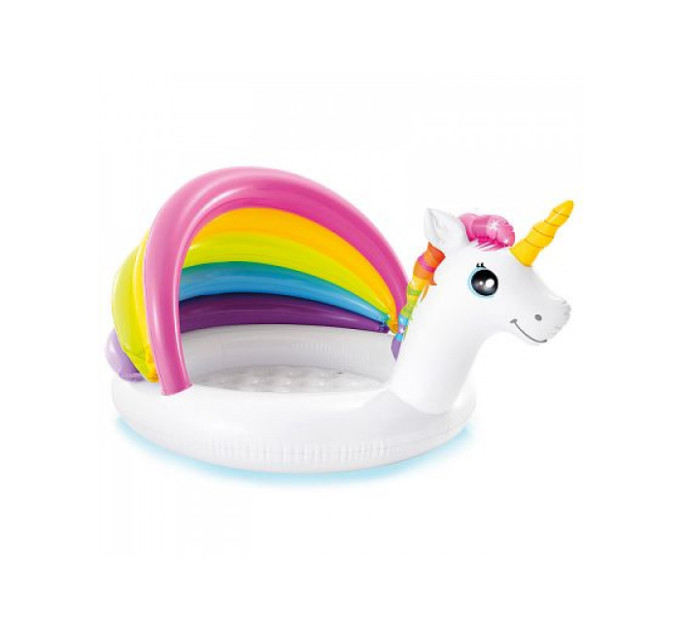 57113 Детский надувной бассейн 127х102х69см "Единорог" 45л, 1-3 лет