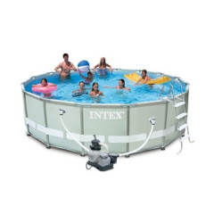 28324 Каркасный бассейн Ultra Frame, 488х122см, 19156л, песочн.фил-насос 4500л/ч, лестн., тент, подстилка