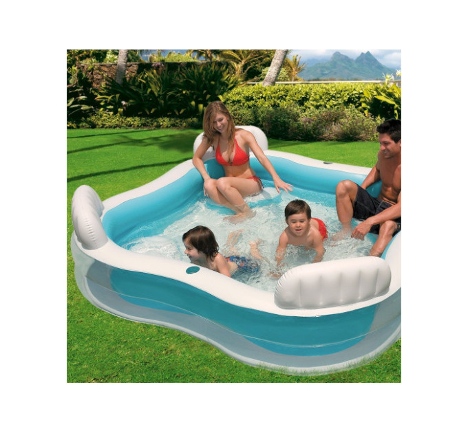 56475 Детский надувной бассейн 229х229х66см "Семейный" 990л, от 3 лет