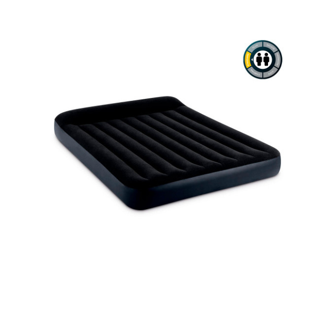 64143 Надувной матрас 152х203х25см с подголовником, до 272кг