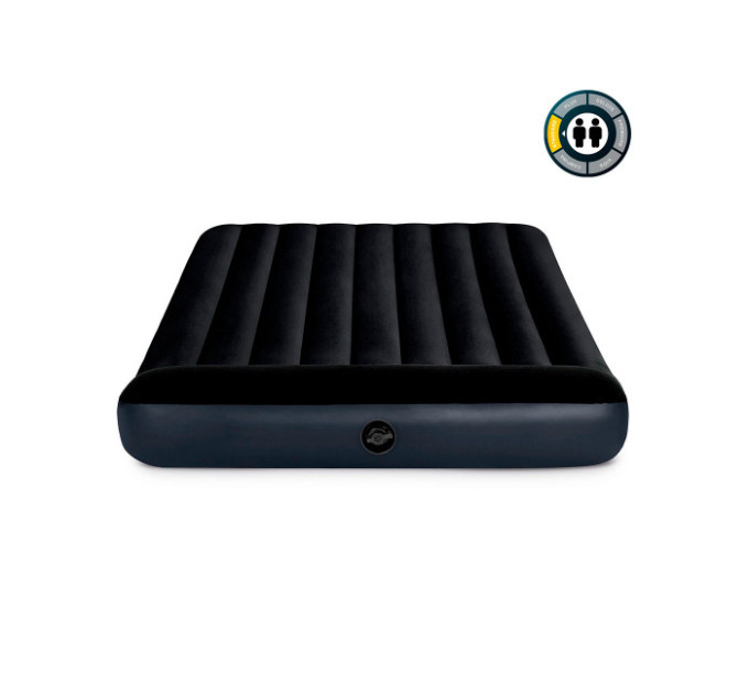 64143 Надувной матрас 152х203х25см с подголовником, до 272кг