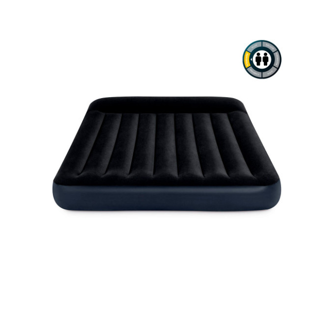 64143 Надувной матрас 152х203х25см с подголовником, до 272кг
