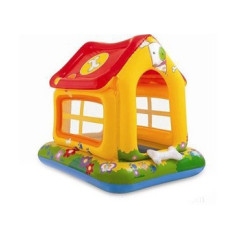 57429 Детский надувной бассейн 142х117х122см "Дом" с навесом, от 1 до 3 лет