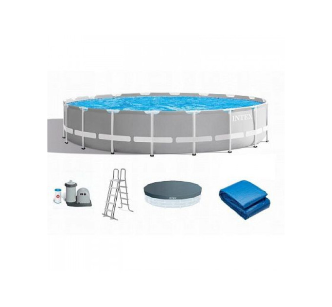 26756 Каркасный бассейн Prism Frame 610х132см, 32695л, фил.-насос 5678л\ч, лестница, тент, подстилка