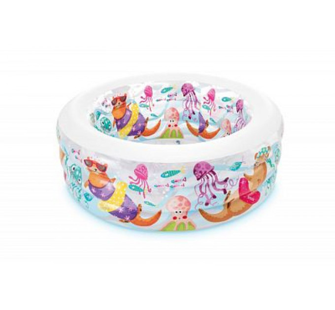 58480 Детский надувной бассейн 152х56см "Аквариум" с надувным дном, 360л, от 6 лет