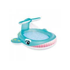 57440 Детский надувной бассейн 201х196х91см "Кит" с распылителем, 200л, от 2 лет
