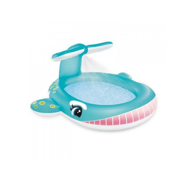 57440 Детский надувной бассейн 201х196х91см "Кит" с распылителем, 200л, от 2 лет
