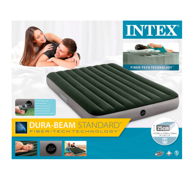 64779 Надувной матрас 152х203х25см "Prestige" насос на батарейках (6хС), до 272кг