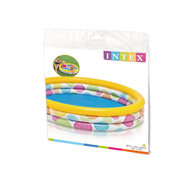 59419 Детский надувной бассейн 114х25см "Геометрия" 132л, от 2 лет