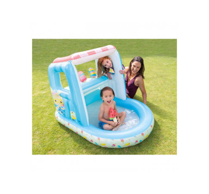 48672 Игровой домик 127х102х99см "Мороженое" с бассейном 60л, 2-6 лет