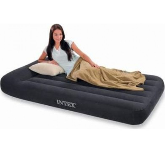 66767 Надувная кровать 99х191х23см с подголовником, до 136кг