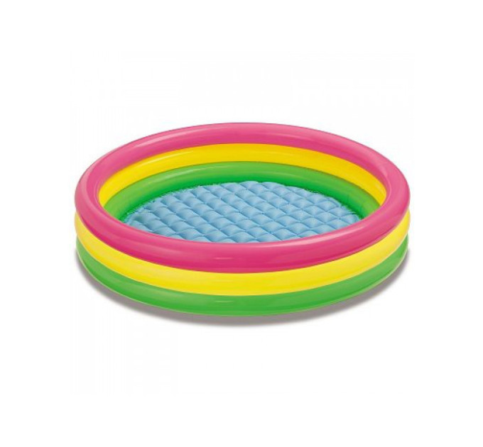 57422 Детский надувной бассейн 147х33см "Радуга" с надувным дном, 275л, от 2 лет