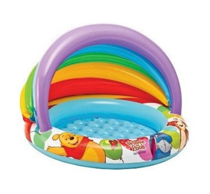 57424 Детский надувной бассейн 102х69см "Винни Пух" 45л, 1-3 лет, надувное дно