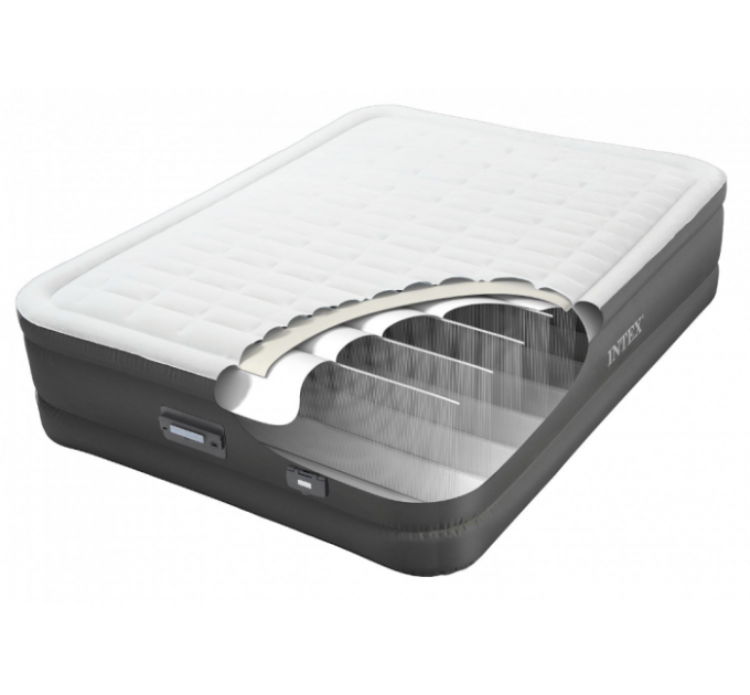64484 Надувная кровать PremAire Elevated Airbed 137х191х46см, встроенный насос 220V