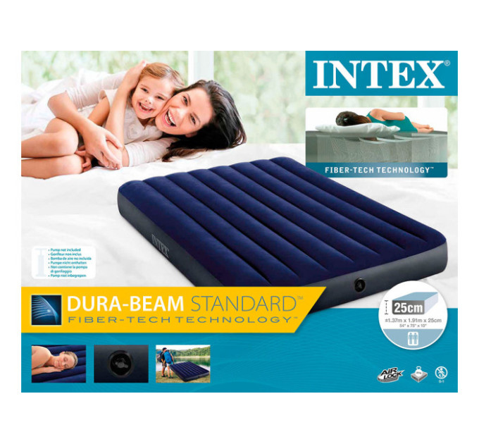 64758 Надувной матрас 137х191х25см "Classic" до 272кг