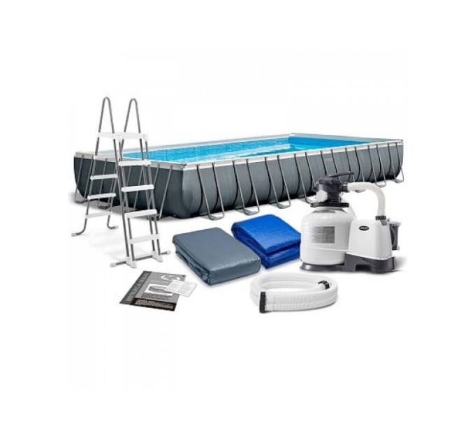 26374 Каркасный бассейн Ultra XTR Frame 975х488х132см, 54368л, песч.фил.-нас. 10500л\ч, лестн, тент, подст