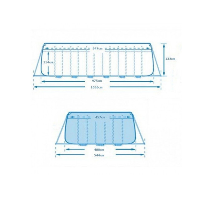 26374 Каркасный бассейн Ultra XTR Frame 975х488х132см, 54368л, песч.фил.-нас. 10500л\ч, лестн, тент, подст