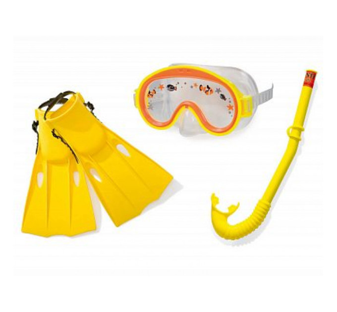 55954 Набор для подводного плавания "Приключения", 3 предмета: маска, трубка, ласты, 3-8 лет