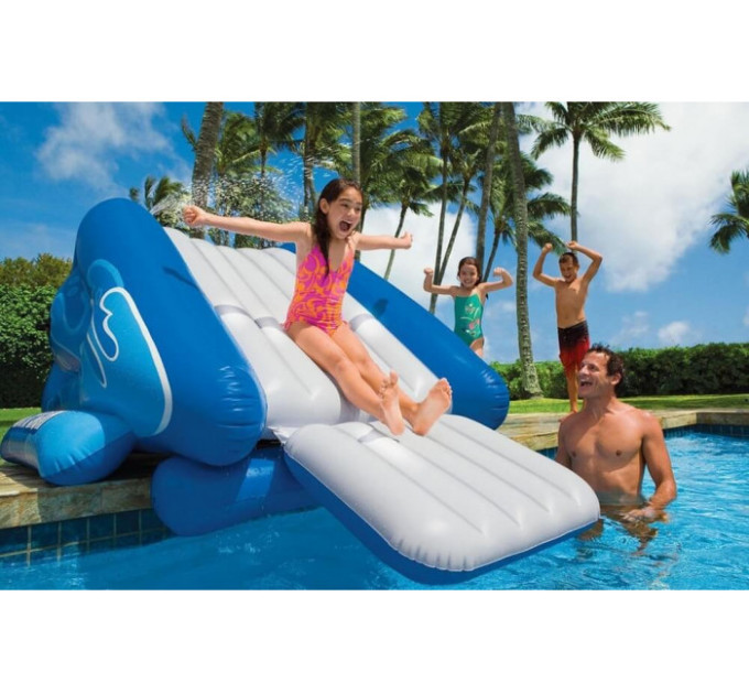 58849 Надувная горка 333х206х117см "Клёвый всплеск" с разбрызгивателем, до 80кг, от 6 лет