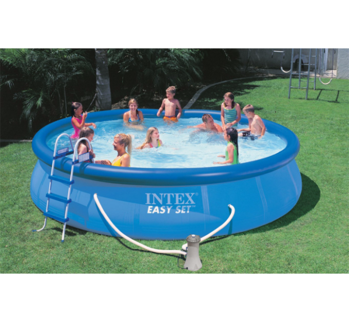 26168 Бассейн Easy Set 457х122см, 14141л, фил.-насос 3785л\ч, лестн., тент, подст.