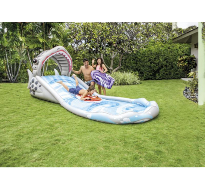 57159 Надувная горка 460x168x157см "Акула" с плотиками (2шт)