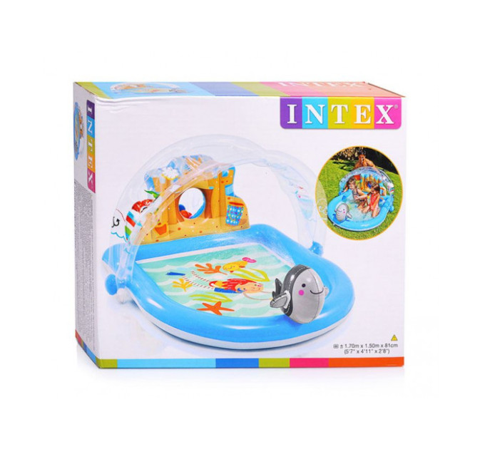 57421 Игровой центр 170х150х81см "Дельфин" с фонтаном, от 2 лет