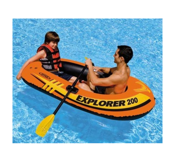 58331 Надувная лодка "Explorer 200" 185х94х41см, вёсла 59623, насос 69613, от 6 лет, до 95кг