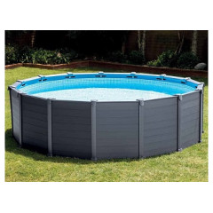 28382 Каркасный бассейн Graphite Panel 478х124 см, 16805л, песочн.фил-насос, лестница, тент, подстилка