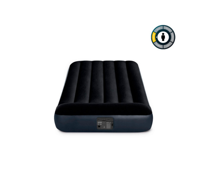 64146 Надувной матрас 99х191х25см с подголовником, встр.насос 220В, до 136кг