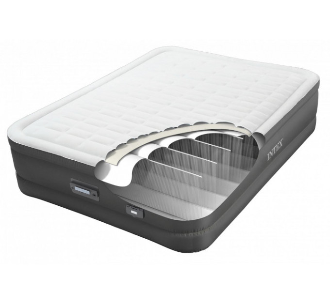 64486 Надувная кровать PremAire Elevated Airbed 152х203х46см, встроенный насос 220V