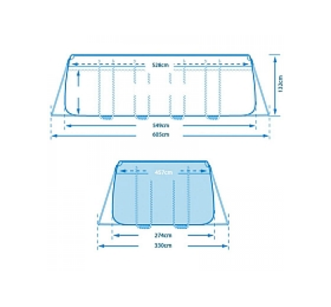 26352 Каркасный бассейн Ultra Frame 549х274х132см, 17203л, песч.фил.-насос 4500л\ч, лестн., тент, подст.