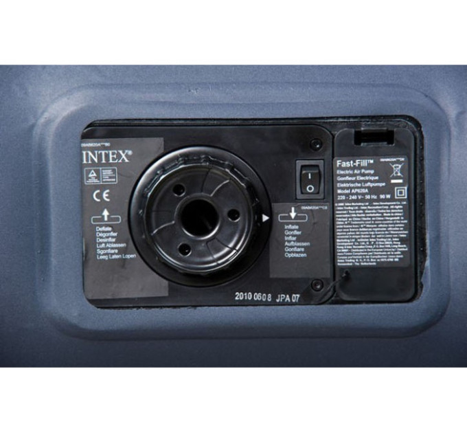 66702 Надувная кровать Pillow Rest Raised Bed152х203х42см с подголовником, встроенный насос 220V