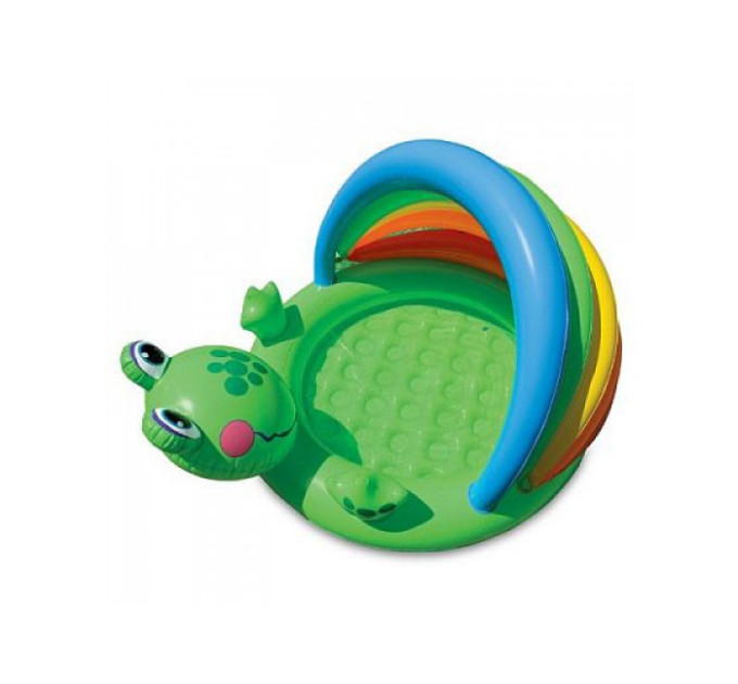 57416 Детский надувной бассейн 114х99х69см "Лягушка" от 1 до 3 лет с надувным дном