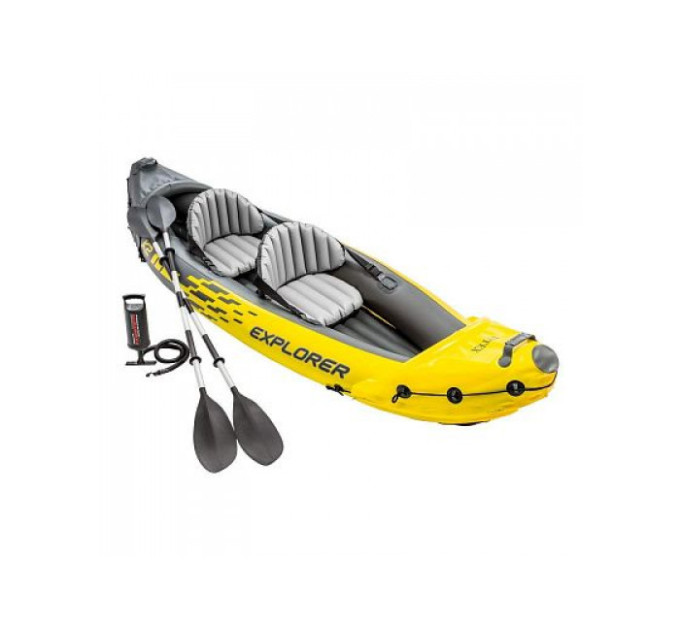 68307 Надувная байдарка "Explorer K2" 312х91х51см, алюм.вёсла 218см, насос 68614, до 180кг