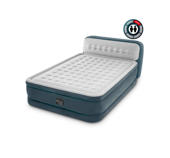 64448 Надувная кровать 152х236х86см "Ultra Plush Headboard" со спинкой, встр.нас. 220В, до 272кг