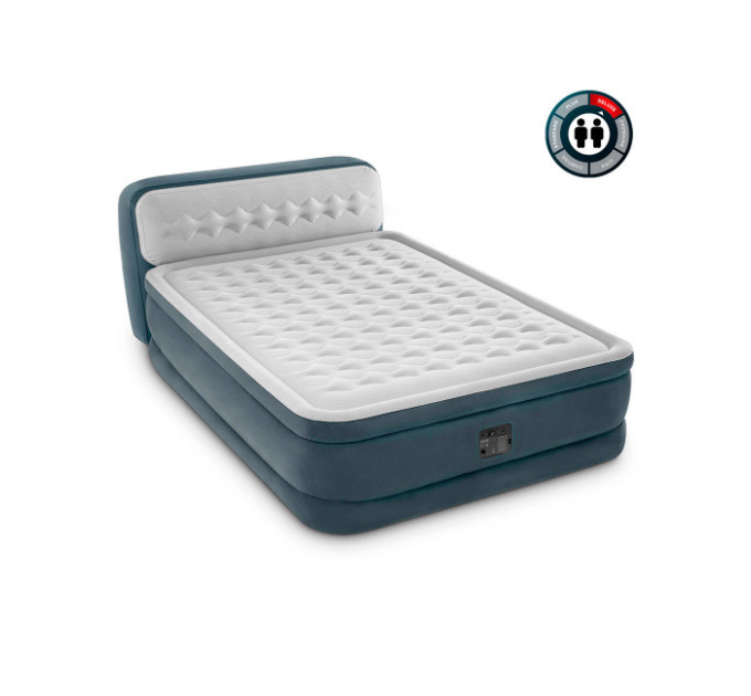 64448 Надувная кровать 152х236х86см "Ultra Plush Headboard" со спинкой, встр.нас. 220В, до 272кг