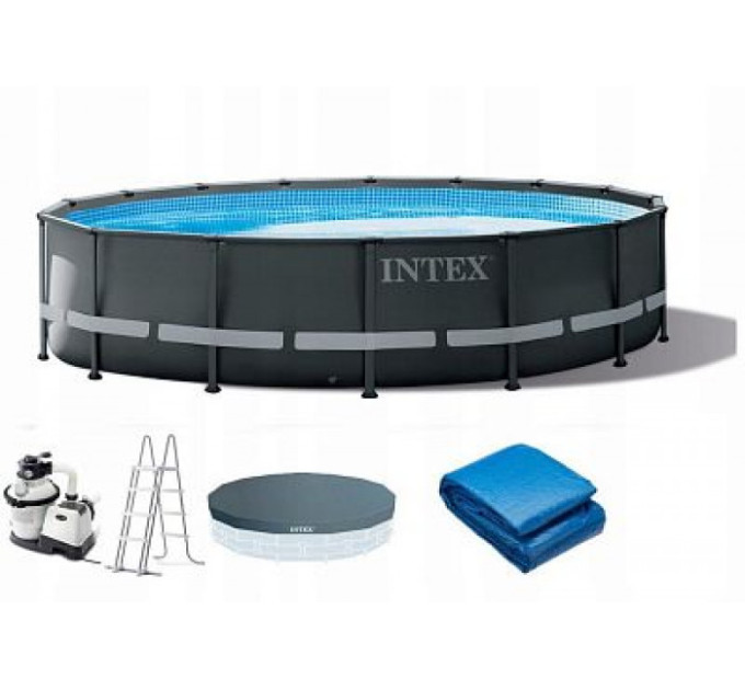 26326 Каркасный бассейн Ultra XTR Frame 488х122см, 19156л, песч.фил.-нас. 4500л\ч, лестница, тент, подст.