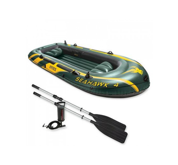 68351 Надувная лодка "Seahawk 4" 351х145х48см, алюм.вёсла 137см, насос 68614, до 480кг