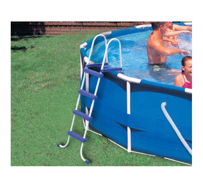 28234 Каркасный бассейн Metal Frame 457х107см, 14614л, фильтр-насос 3785л/ч, лестница, тент, подстилка